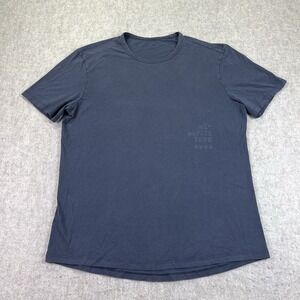Lululemon 5‎ Year Basic Tee Mens XL Gray Short Sleeve Graphic Print Stretch Gym
